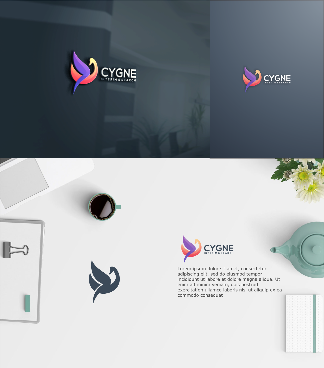 Logo Design by J. Ivan for Cygne Interim & Search | Design #20960591