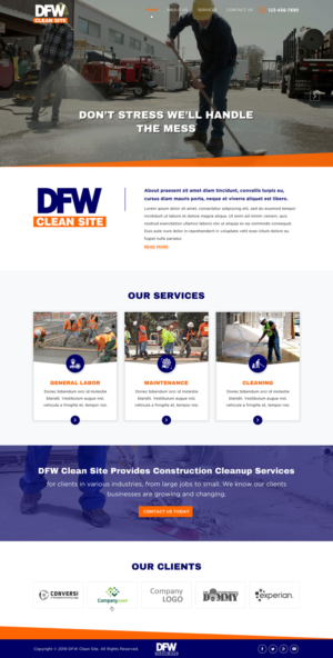 DFW Clean Site Website | Web Design by Sbss