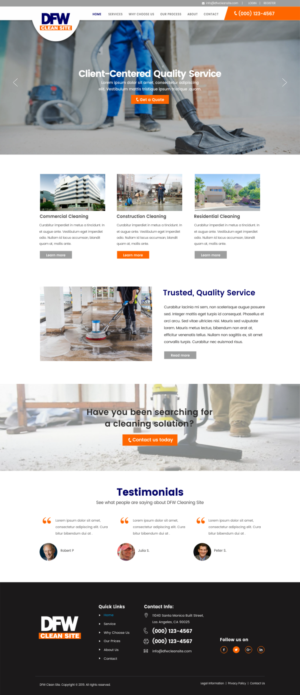 DFW Clean Site Website | Web Design by CreativeIyke