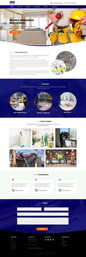 DFW Clean Site Website | Web Design by WebPixel