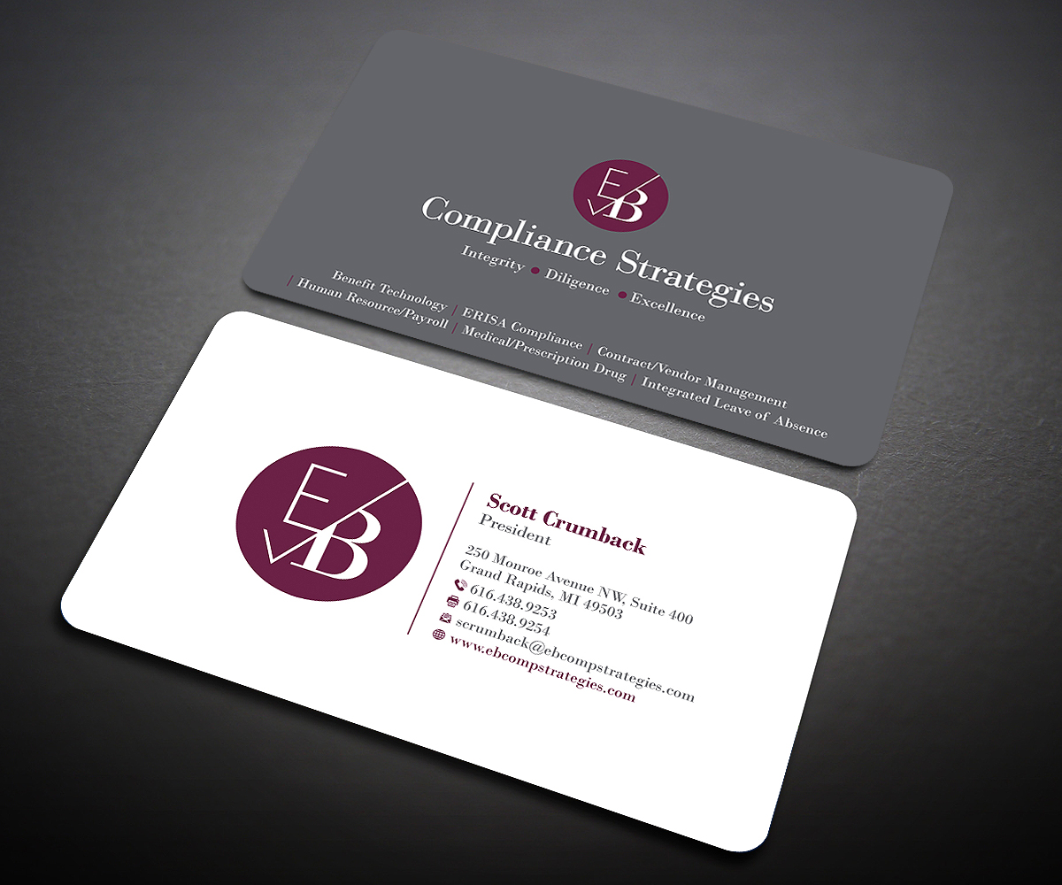 Visitenkarten-Design von Designers Hub für EB Compliance Strategies, LLC | Design #20922863