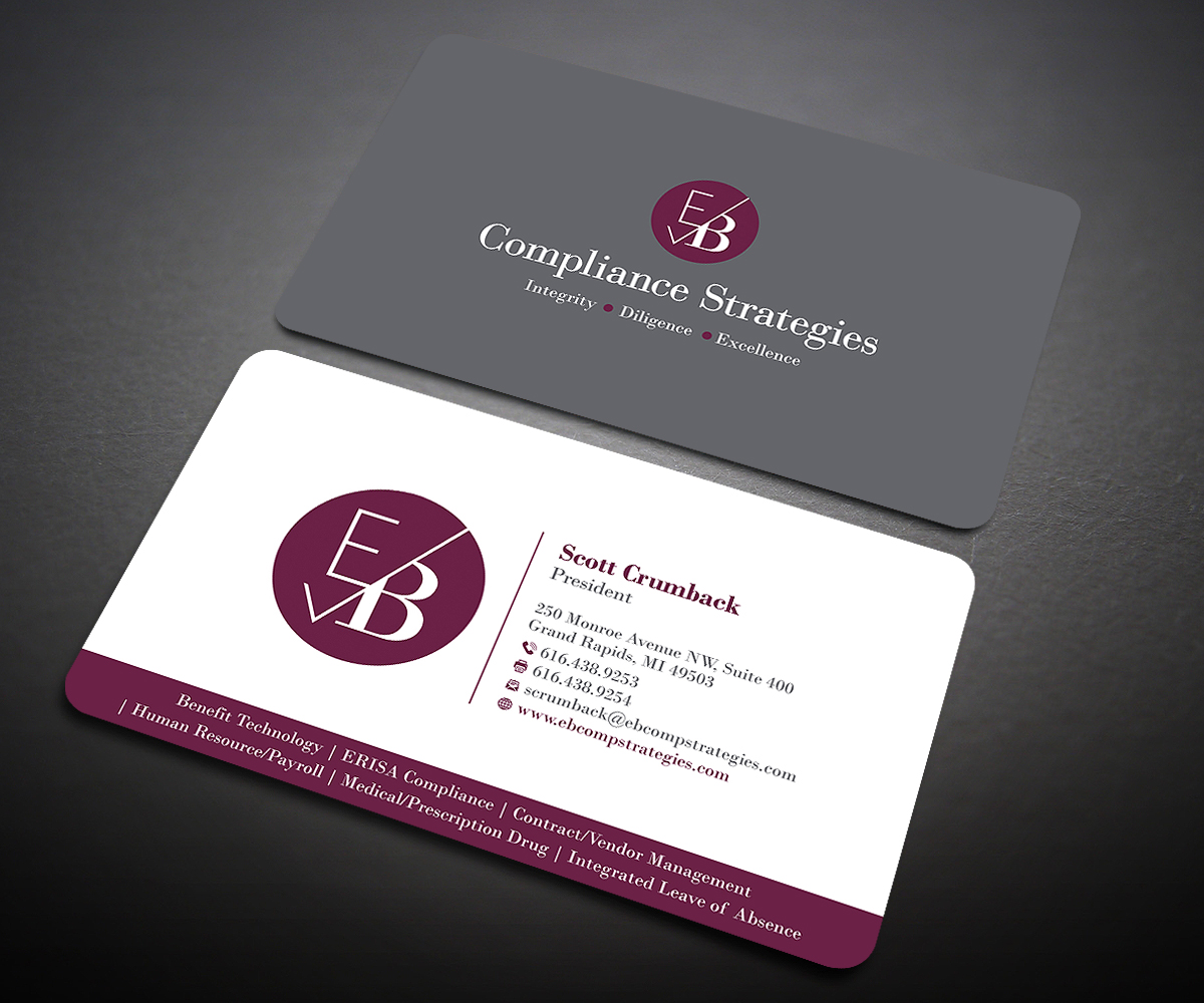 Visitenkarten-Design von Designers Hub für EB Compliance Strategies, LLC | Design #20923055