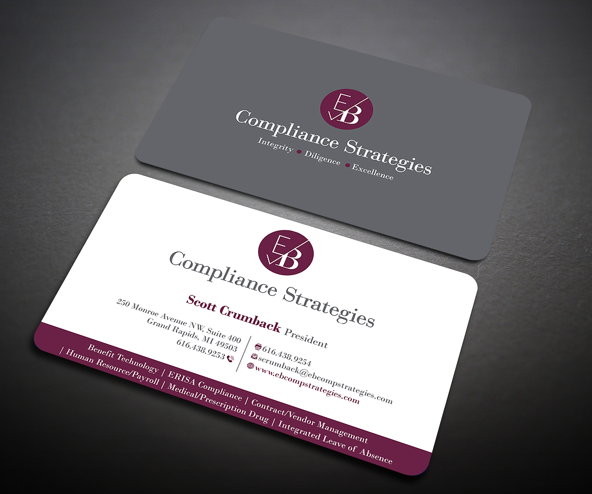 Visitenkarten-Design von Designers Hub für EB Compliance Strategies, LLC | Design #20923111