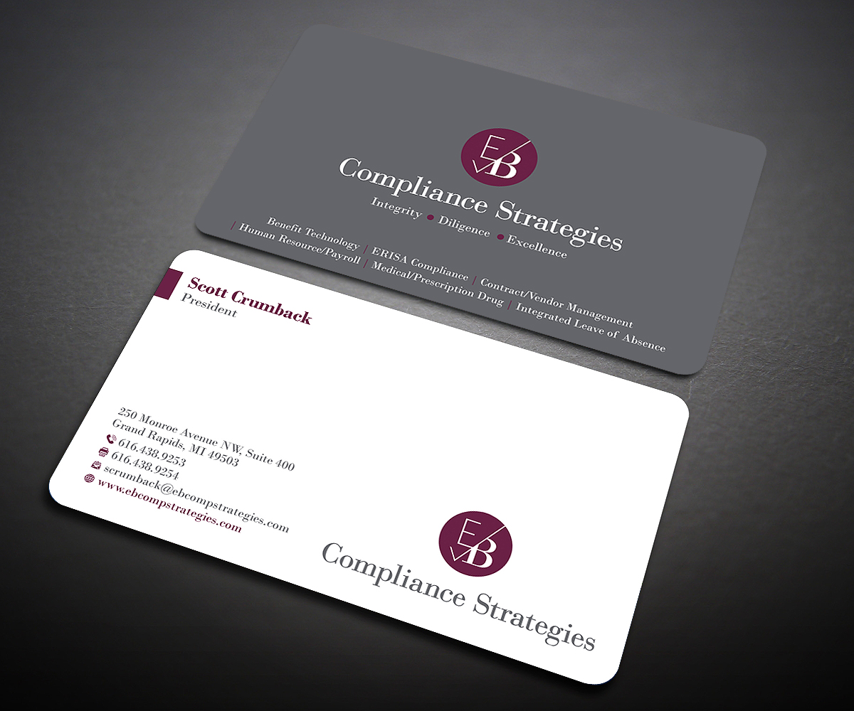 Visitenkarten-Design von Designers Hub für EB Compliance Strategies, LLC | Design #20923168