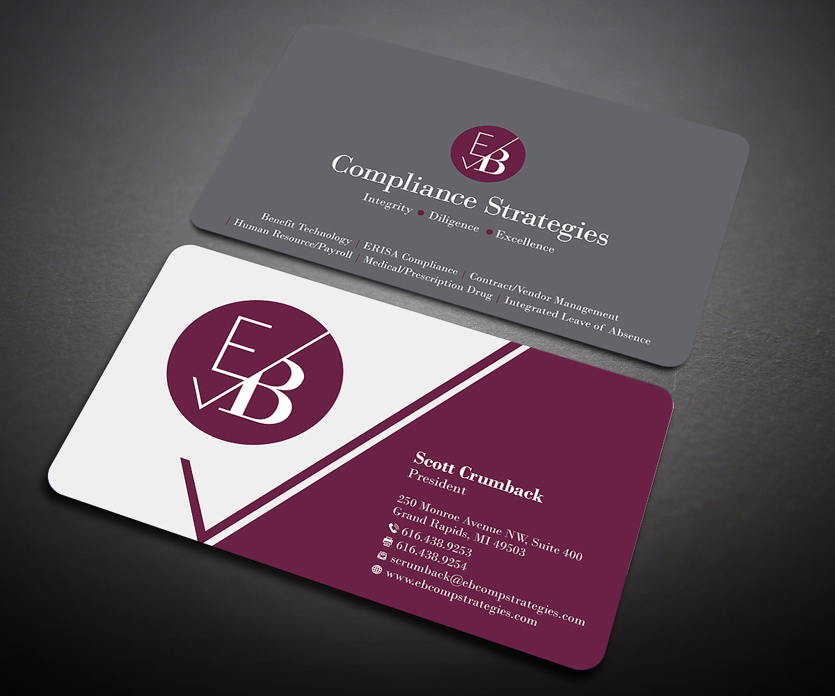 Visitenkarten-Design von Designers Hub für EB Compliance Strategies, LLC | Design #20923206