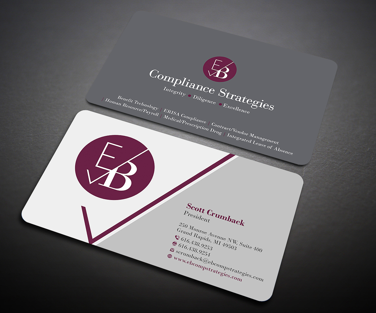Business Card Design by Designers Hub for EB Compliance Strategies, LLC | Design #20923207