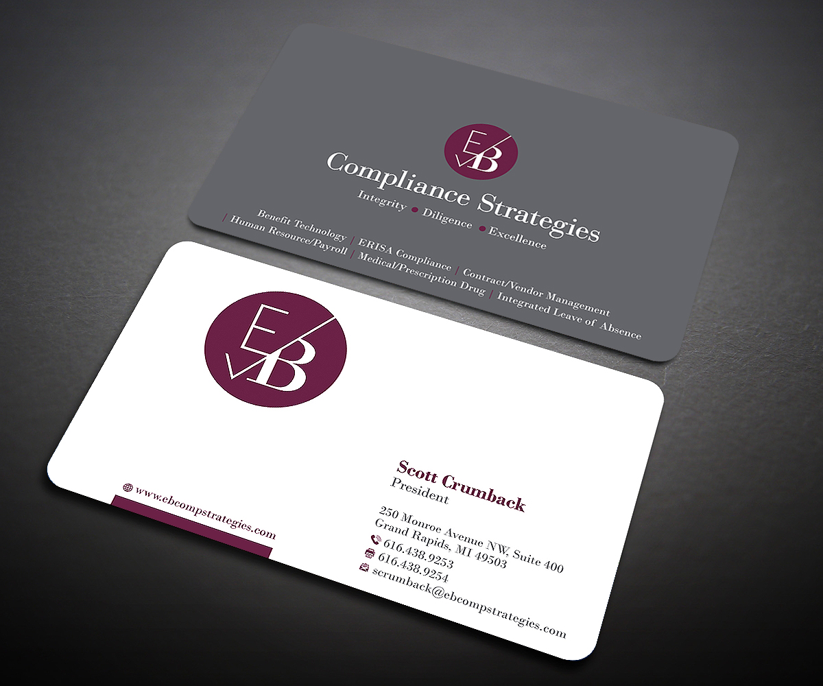 Visitenkarten-Design von Designers Hub für EB Compliance Strategies, LLC | Design #20923267