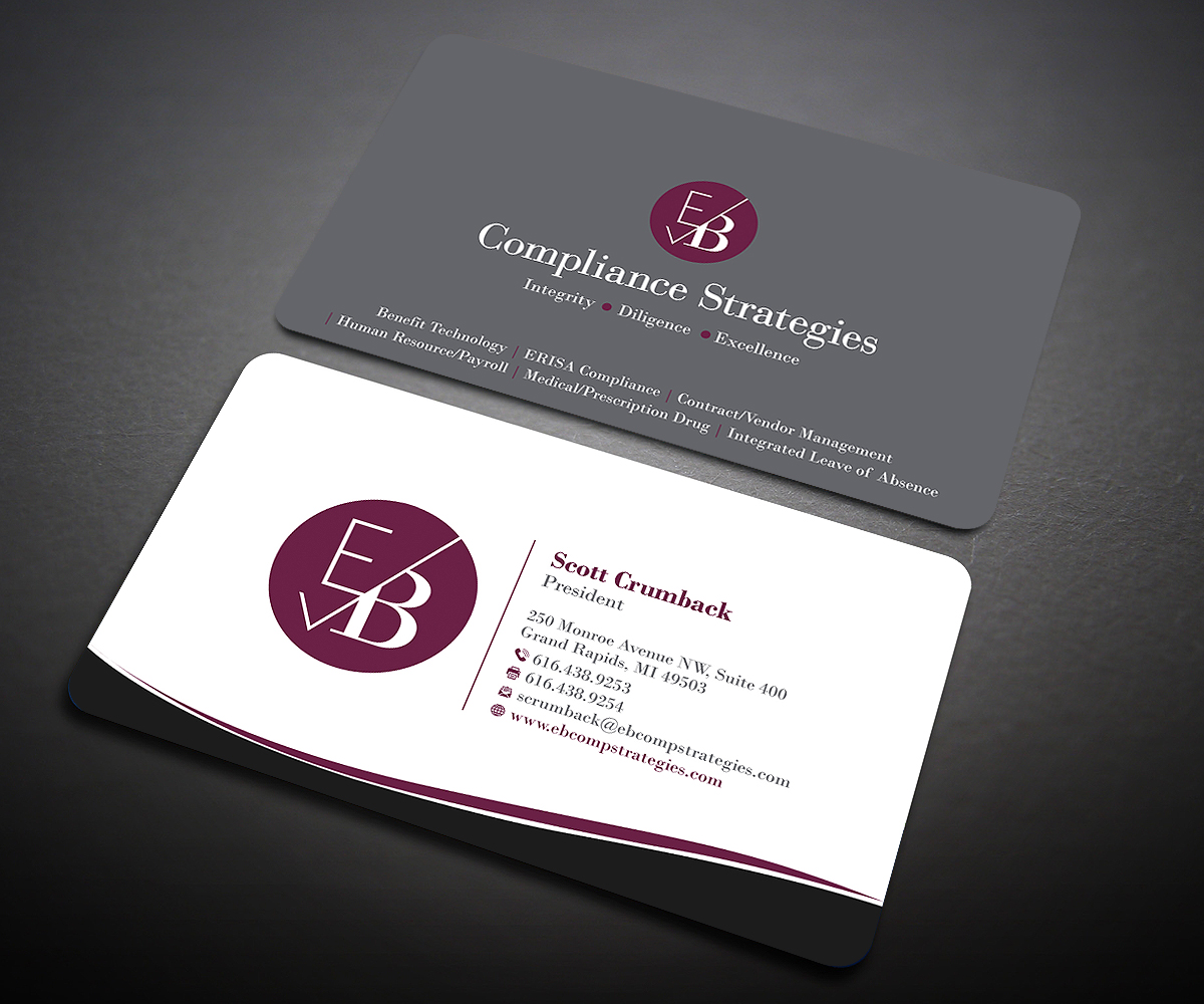 Visitenkarten-Design von Designers Hub für EB Compliance Strategies, LLC | Design #20926937