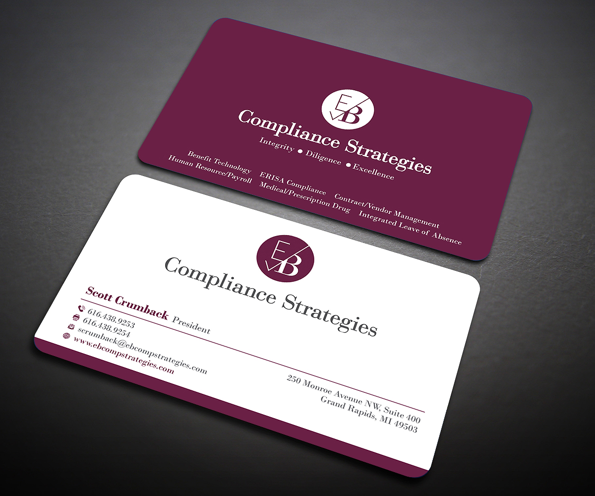 Business Card Design by Designers Hub for EB Compliance Strategies, LLC | Design #20927066