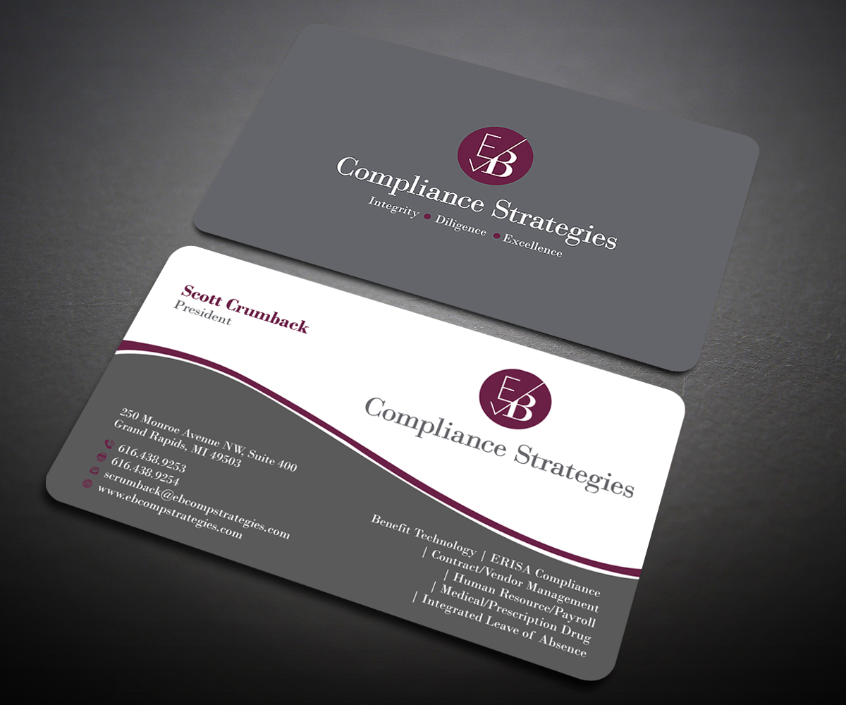 Business Card Design by Designers Hub for EB Compliance Strategies, LLC | Design #20927188