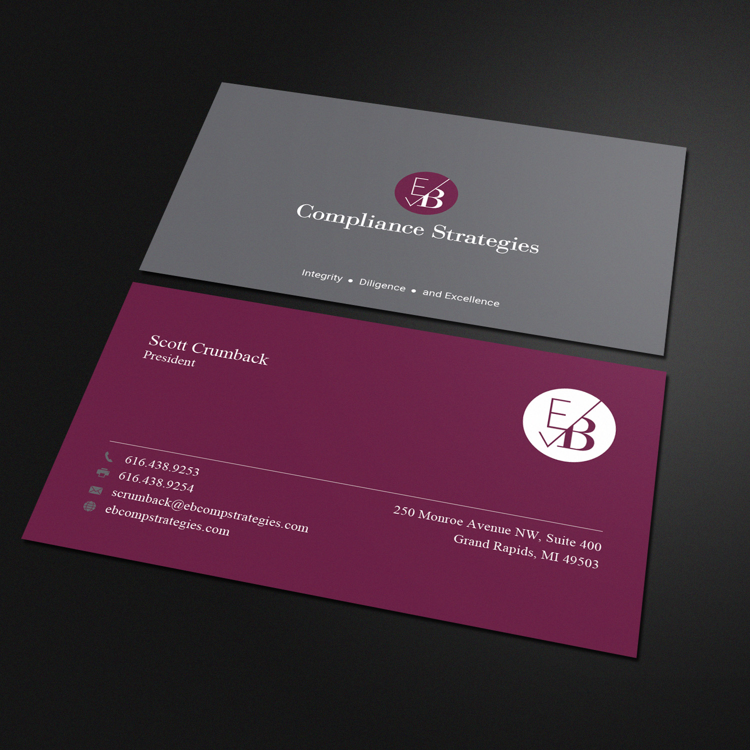 Diseño de Tarjeta de Presentación por Sandaruwan para EB Compliance Strategies, LLC | Diseño #20927093