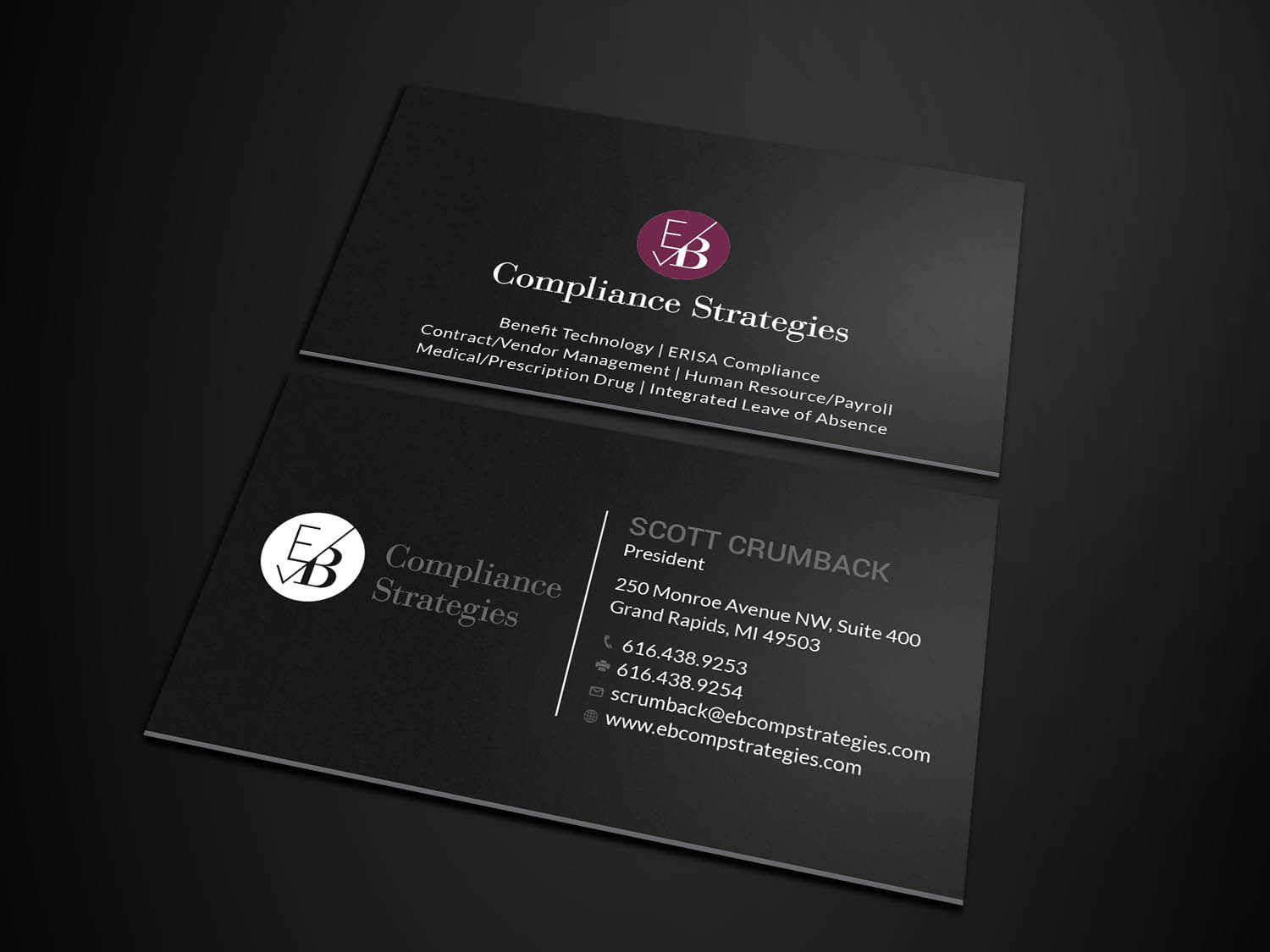 Business Card Design by Tripti Ranjan Gain for EB Compliance Strategies, LLC | Design #20923613