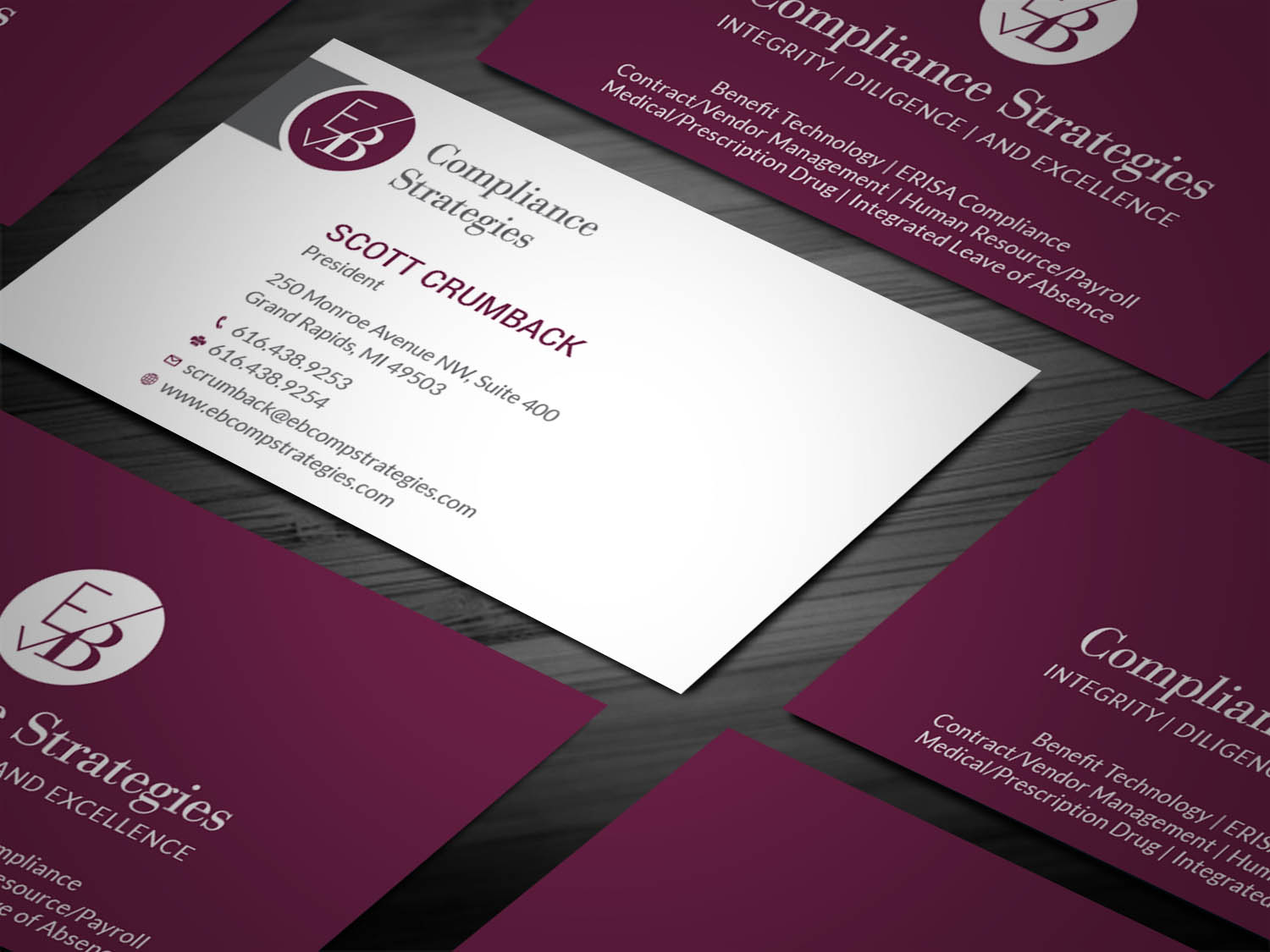 Diseño de Tarjeta de Presentación por Tripti Ranjan Gain para EB Compliance Strategies, LLC | Diseño #20923633