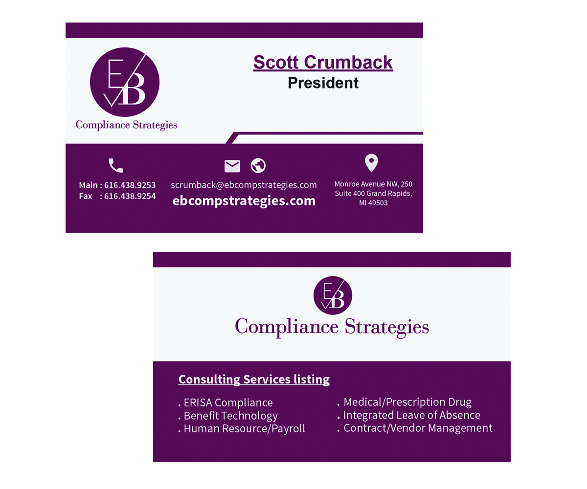 Visitenkarten-Design von Profast für EB Compliance Strategies, LLC | Design #20930995
