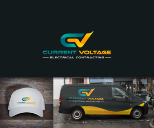 Our name - Current Voltage (Electrical Contracting).  We don't have a tag line so we invite you to come up with one.   | Logo Design by anico
