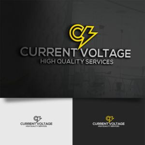 Our name - Current Voltage (Electrical Contracting).  We don't have a tag line so we invite you to come up with one.   | Logo Design by rafaeldsgn