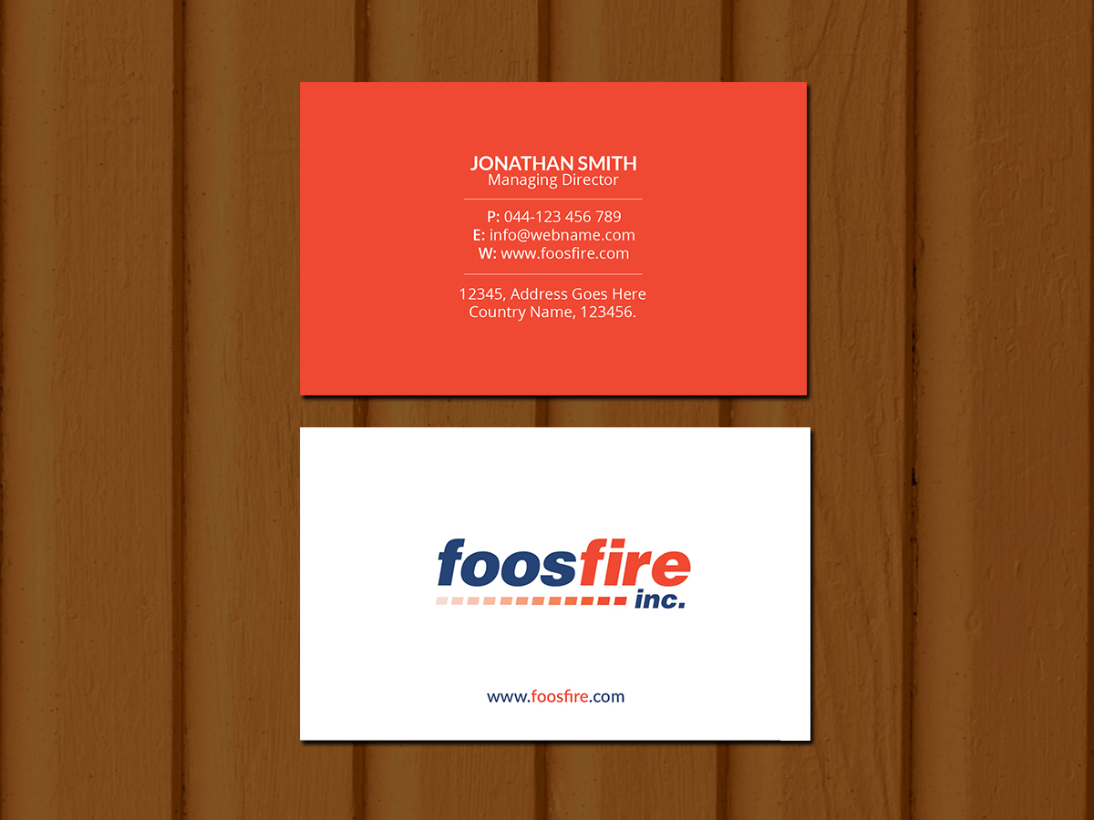 Business Card Design by Creations Box 2015 for Foos Fire, Inc. | Design #20937097