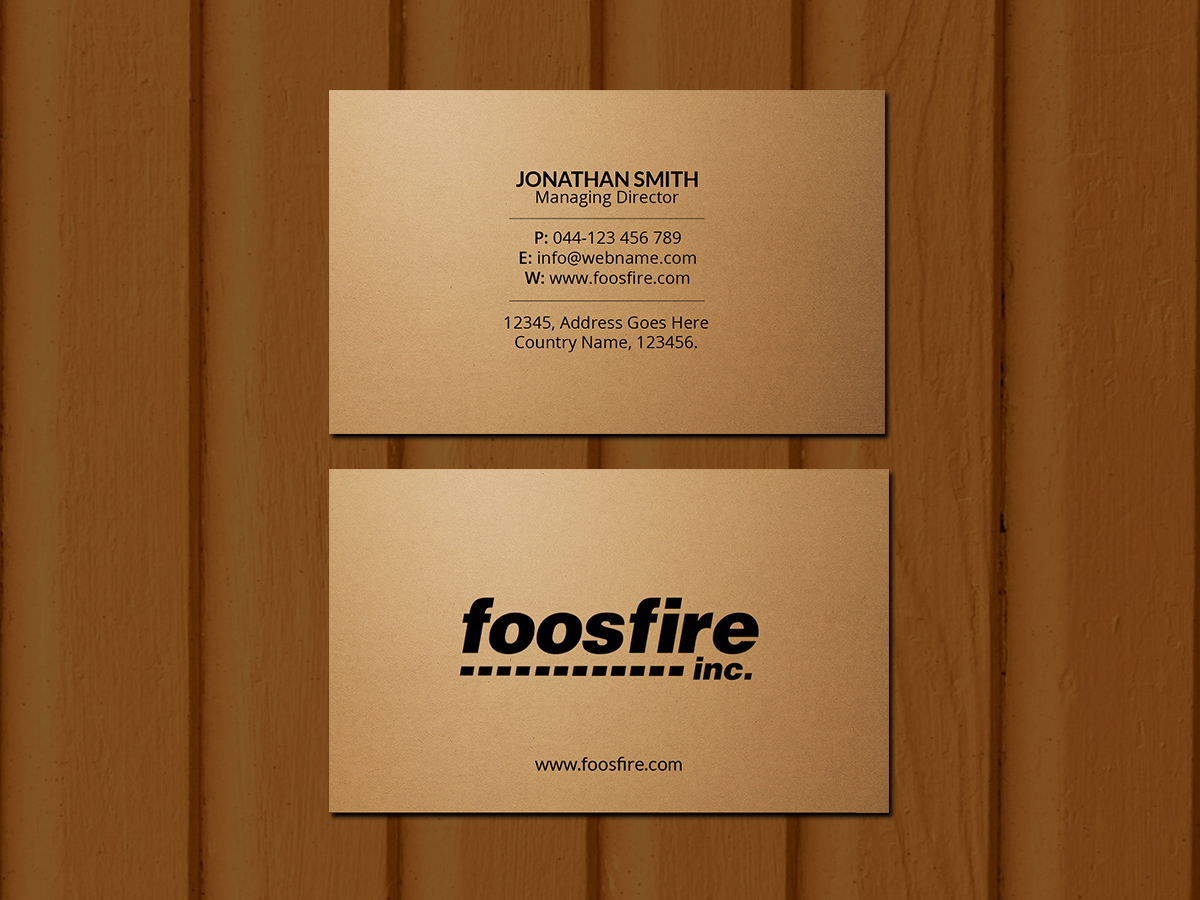 Business Card Design by Creations Box 2015 for Foos Fire, Inc. | Design #20937098