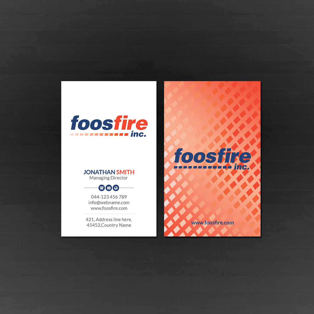 Business Card Design by Creations Box 2015 for Foos Fire, Inc. | Design #20937099