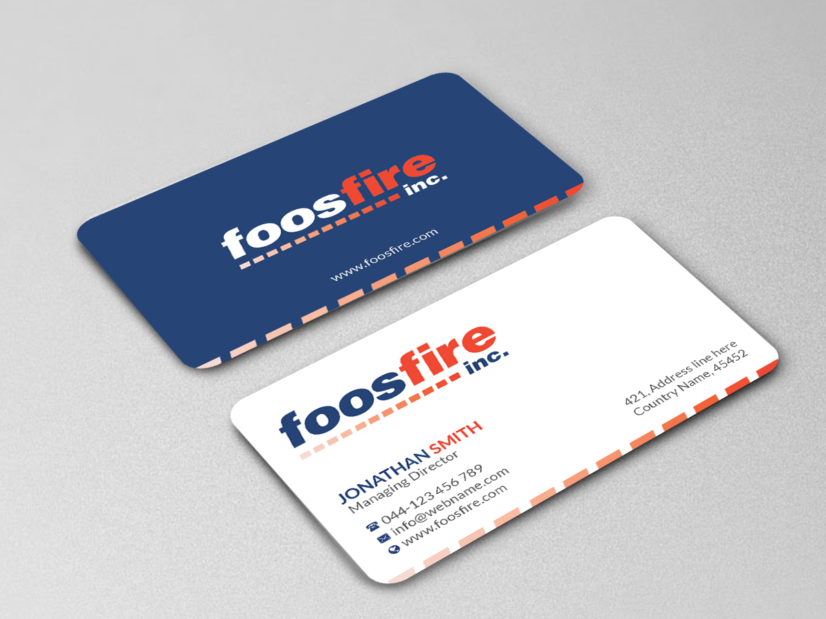 Business Card Design by Creations Box 2015 for Foos Fire, Inc. | Design #20937102