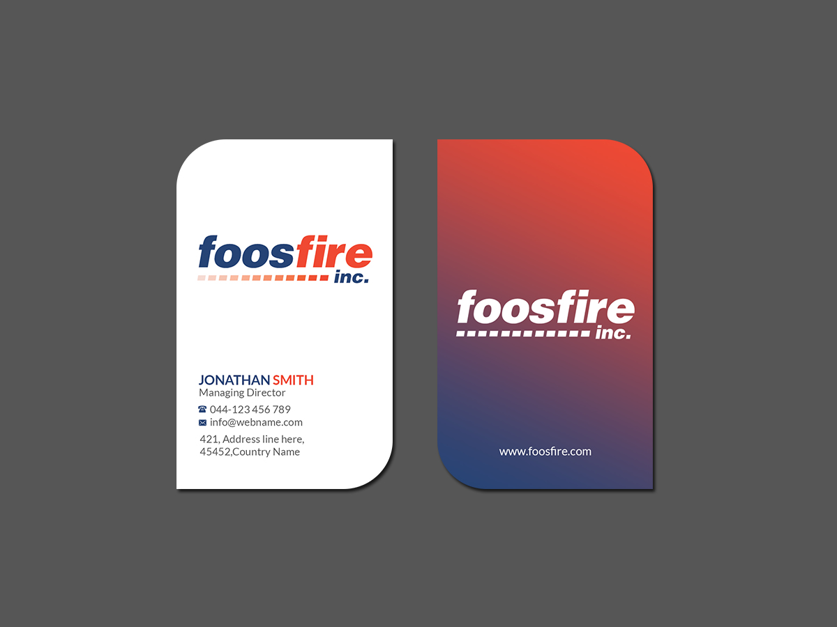 Business Card Design by Creations Box 2015 for Foos Fire, Inc. | Design #20938708