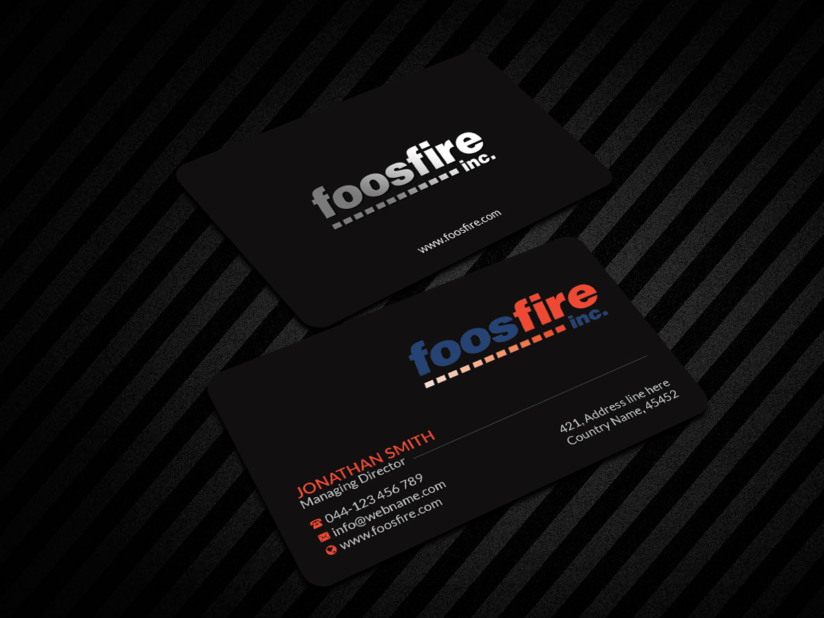 Business Card Design by Creations Box 2015 for Foos Fire, Inc. | Design #20938716