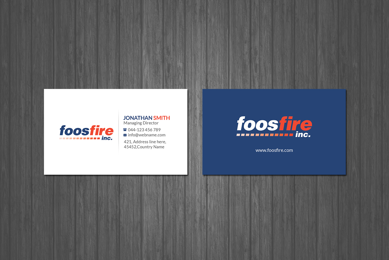 Business Card Design by Creations Box 2015 for Foos Fire, Inc. | Design #20938719