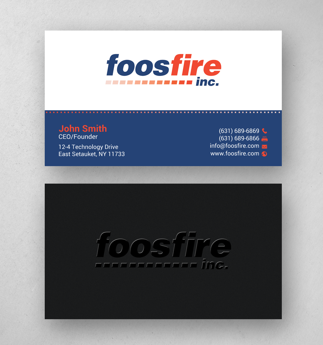 Business Card Design by chandrayaan.creative for Foos Fire, Inc. | Design #20939505