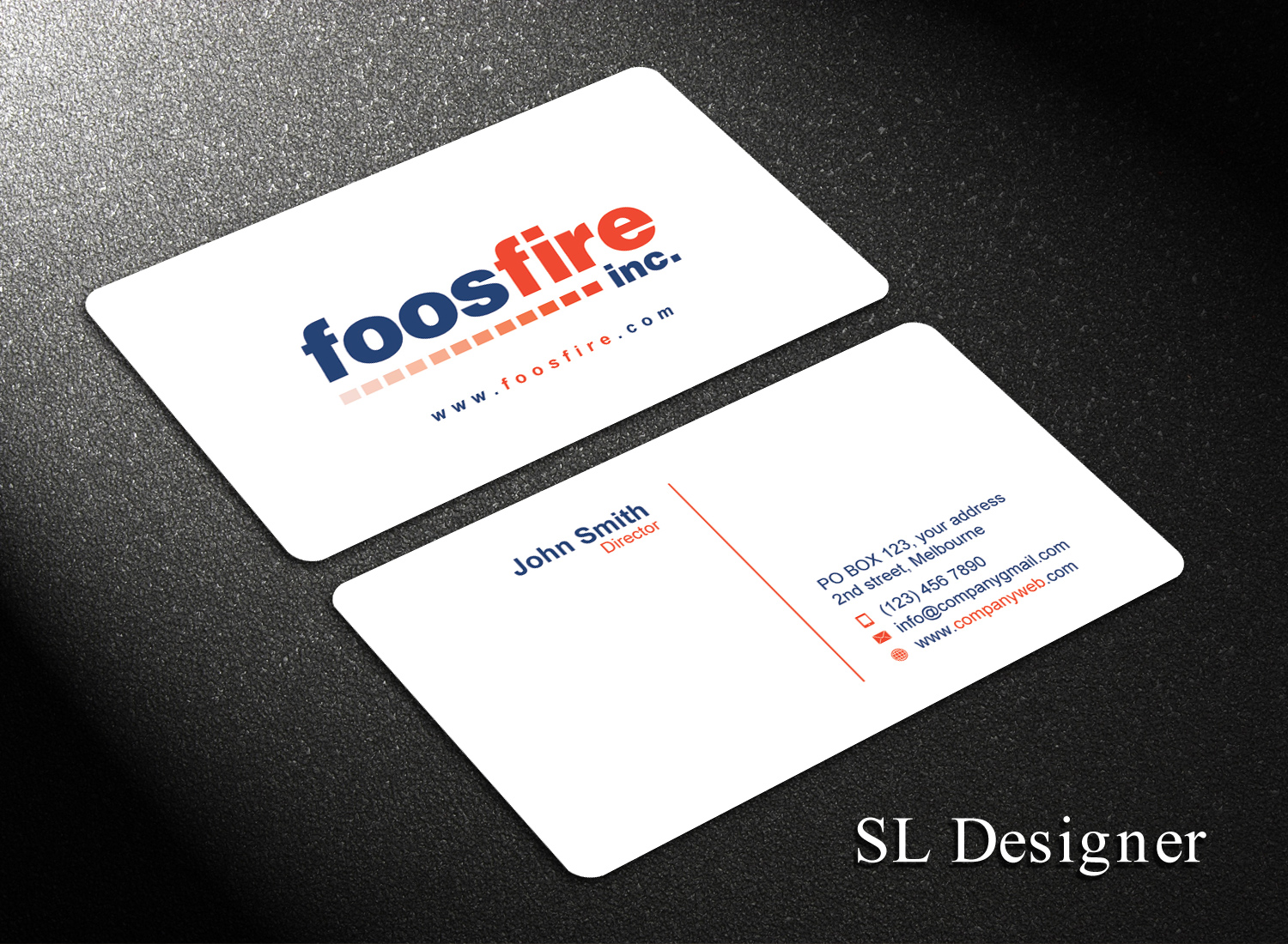 Diseño de Tarjeta de Presentación por SL Designer para Foos Fire, Inc. | Diseño #20927349