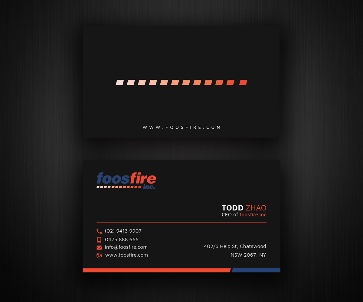 Business Card Design by Moumita_ for Foos Fire, Inc. | Design #20932476