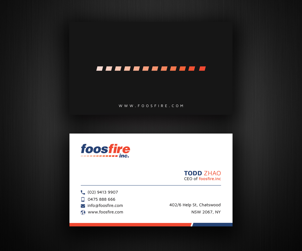 Business Card Design by Moumita_ for Foos Fire, Inc. | Design #20932477