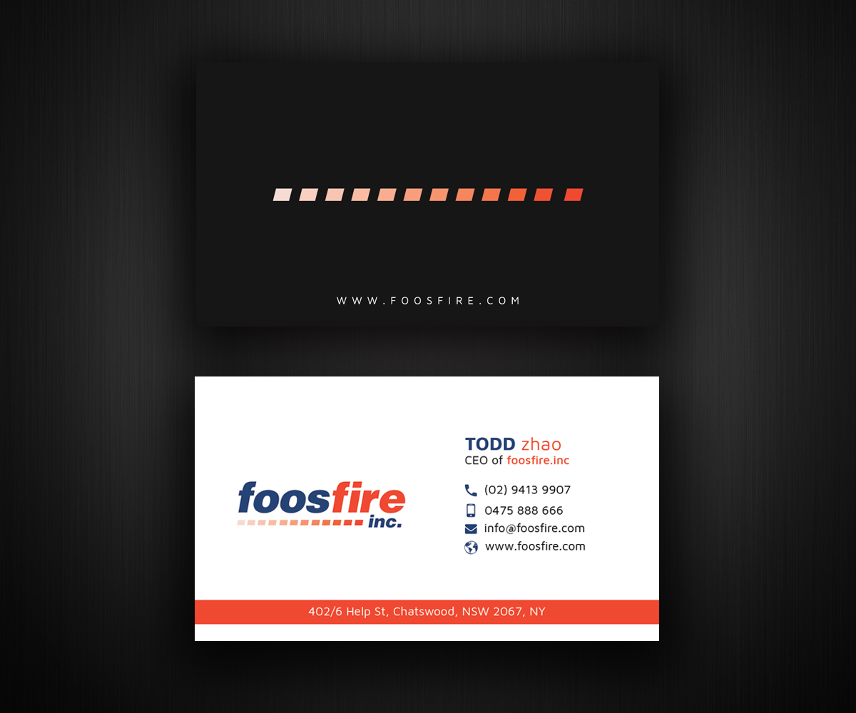Business Card Design by Moumita_ for Foos Fire, Inc. | Design #20932478