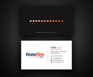 Business Card Design by Moumita_ for Foos Fire, Inc. | Design: #20932480
