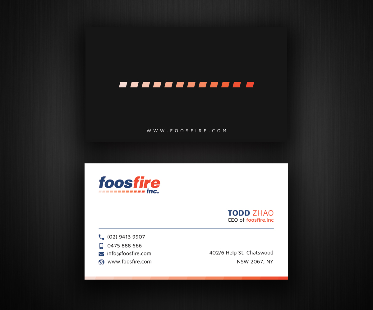 Business Card Design by Moumita_ for Foos Fire, Inc. | Design #20932711