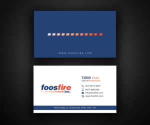 Business Card Design by Moumita_ for Foos Fire, Inc. | Design: #20932714