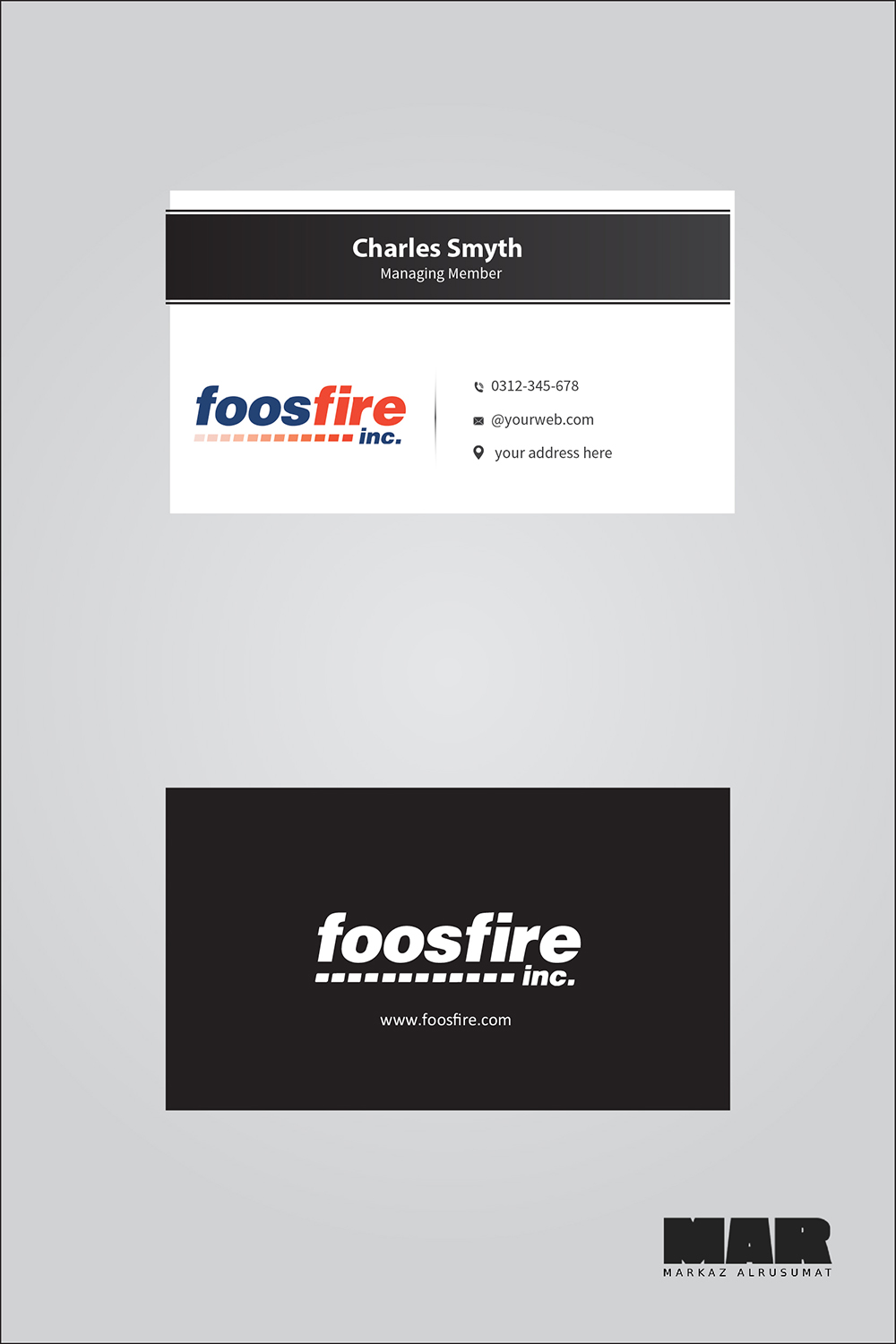 Business Card Design by MarkazAlrusumatOfficial for Foos Fire, Inc. | Design #20957140