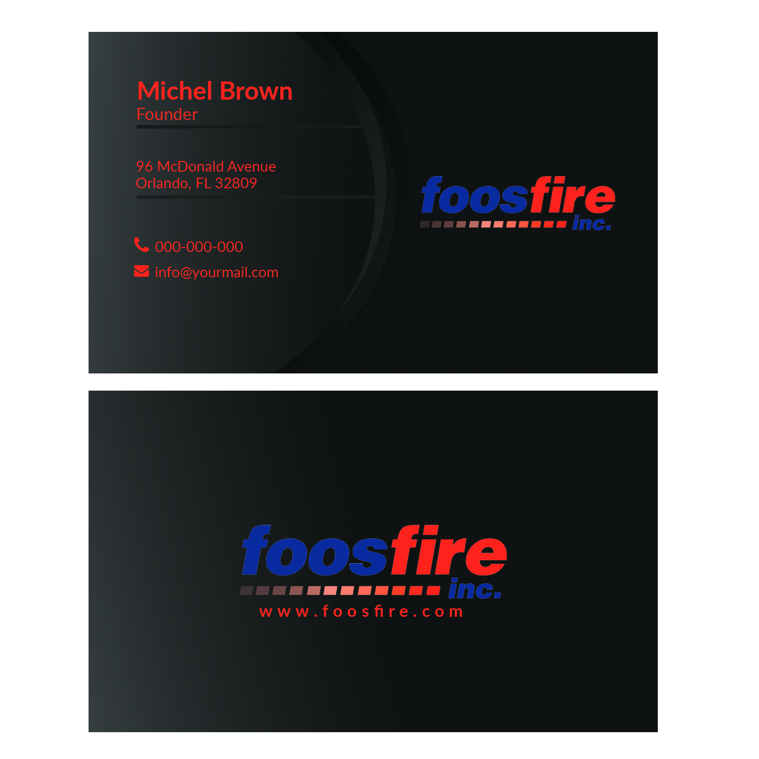 Business Card Design by graphicpro.asif for Foos Fire, Inc. | Design #20948377