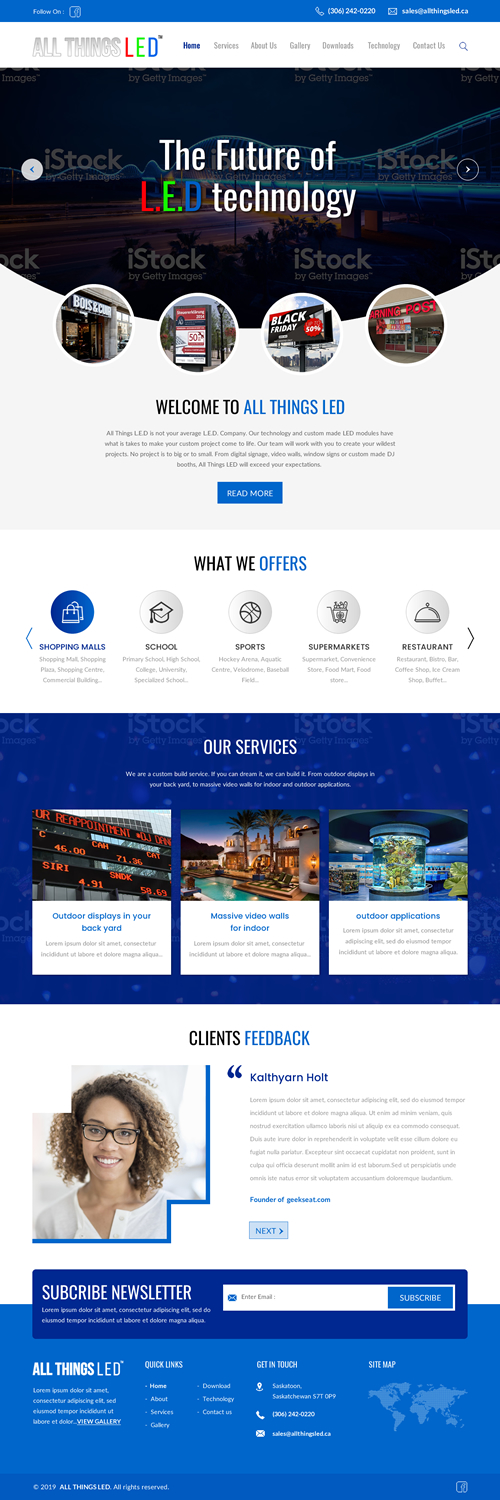Web Design by rightway for All Things LED Mfg. | Design #20951795