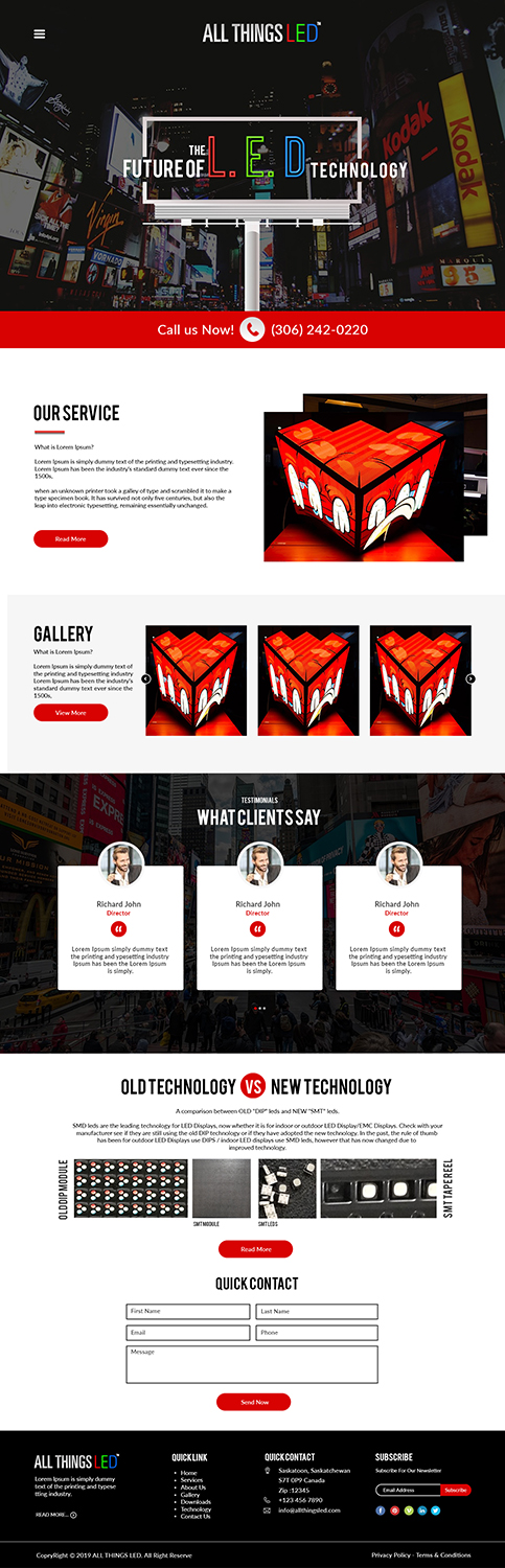 Web Design by bdesigner9 for All Things LED Mfg. | Design #20941737