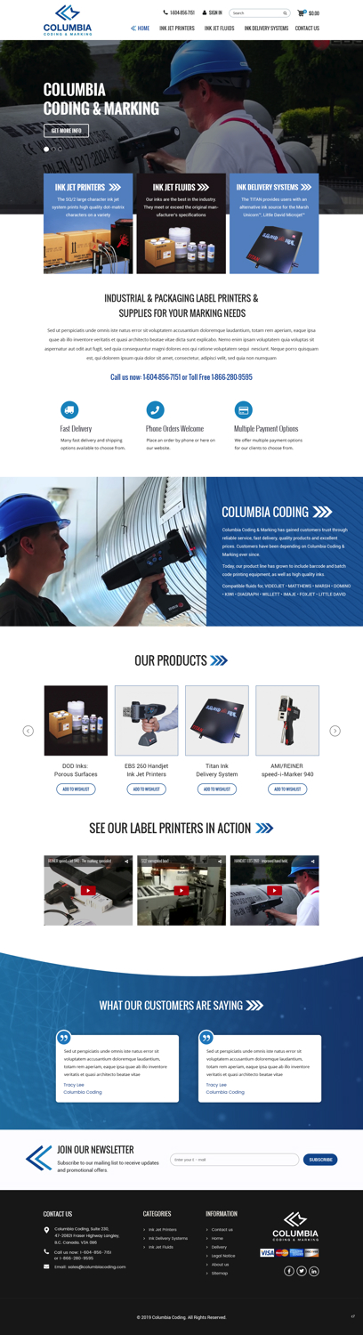 Diseño Web por pb para Columbia Coding & Marking | Diseño #20951462