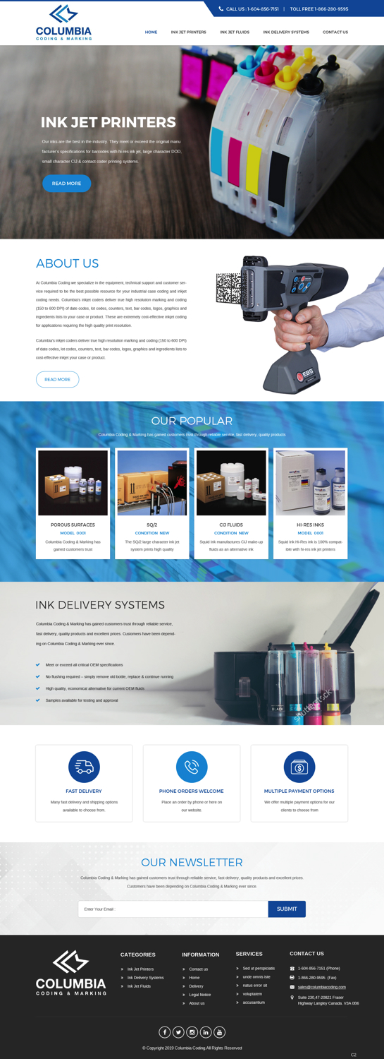 Diseño Web por pb para Columbia Coding & Marking | Diseño #20951463