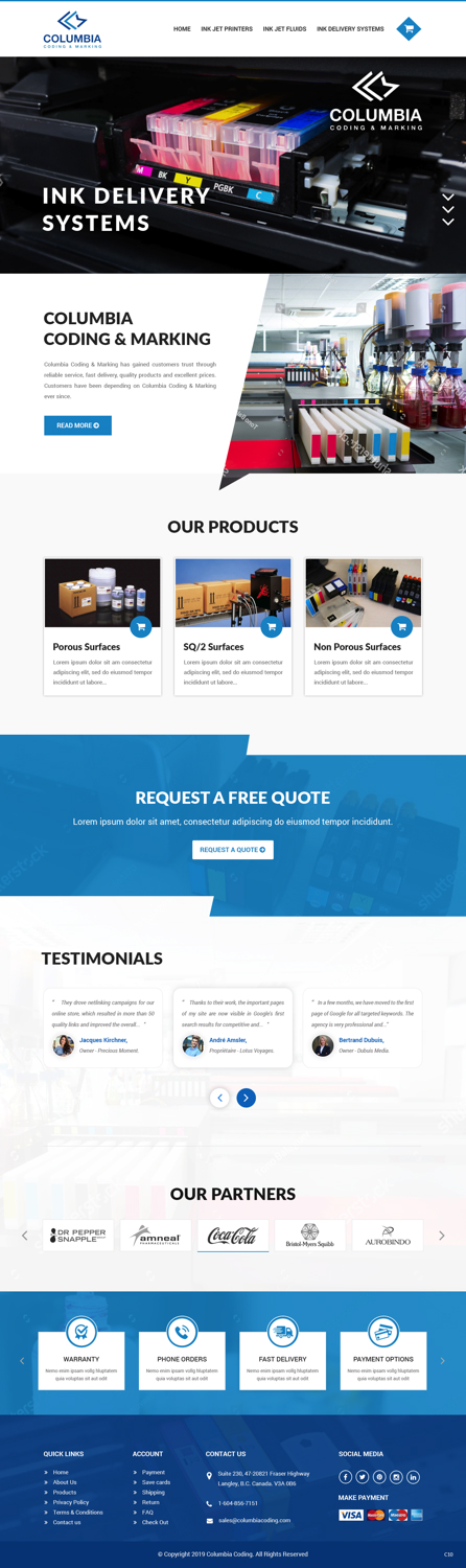 Web Design by pb for Columbia Coding & Marking | Design #20951465
