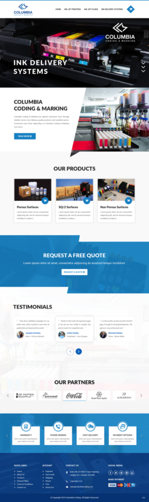 Web Design by pb for Columbia Coding & Marking | Design: #20951465
