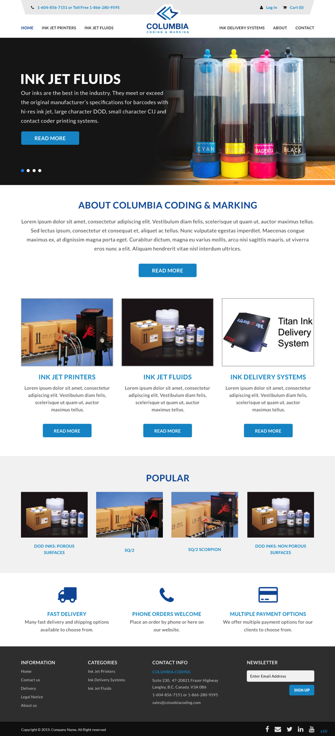 Diseño Web por pb para Columbia Coding & Marking | Diseño #20951470