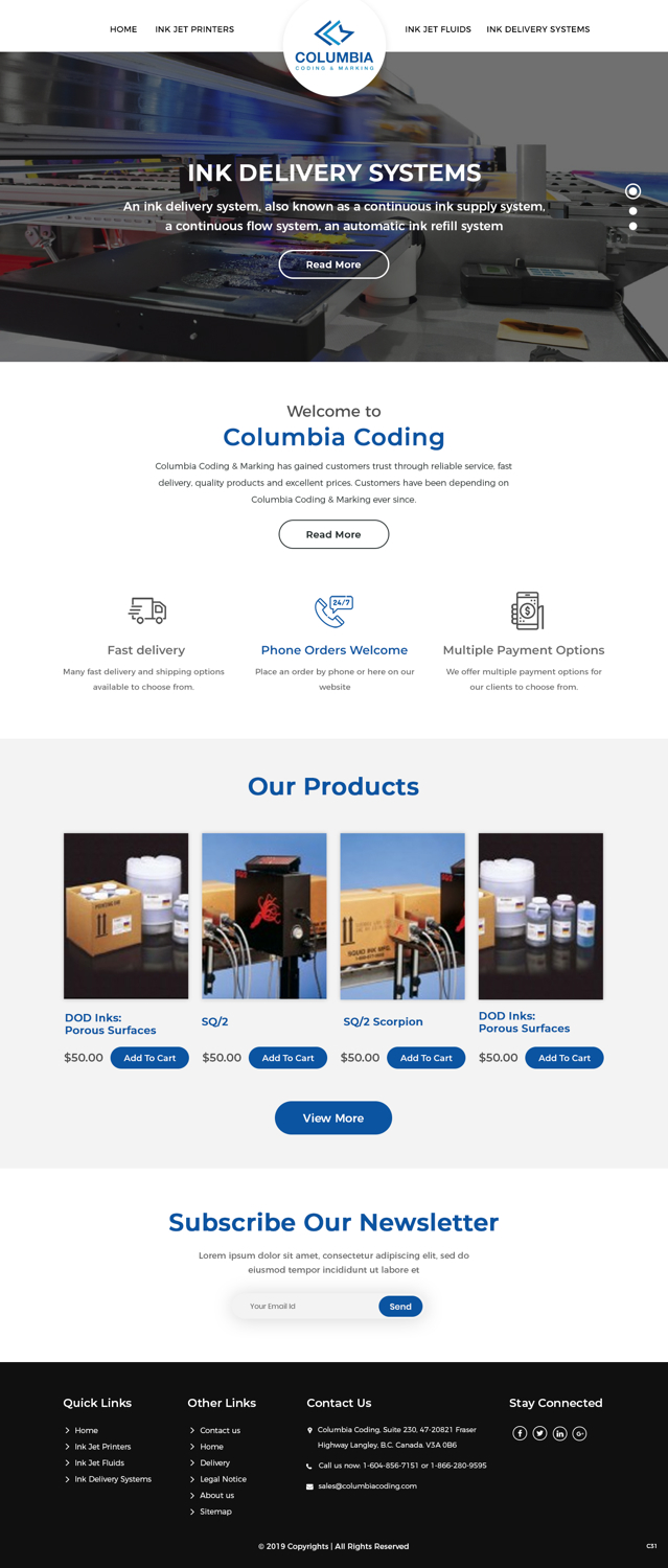 Diseño Web por pb para Columbia Coding & Marking | Diseño #20951471