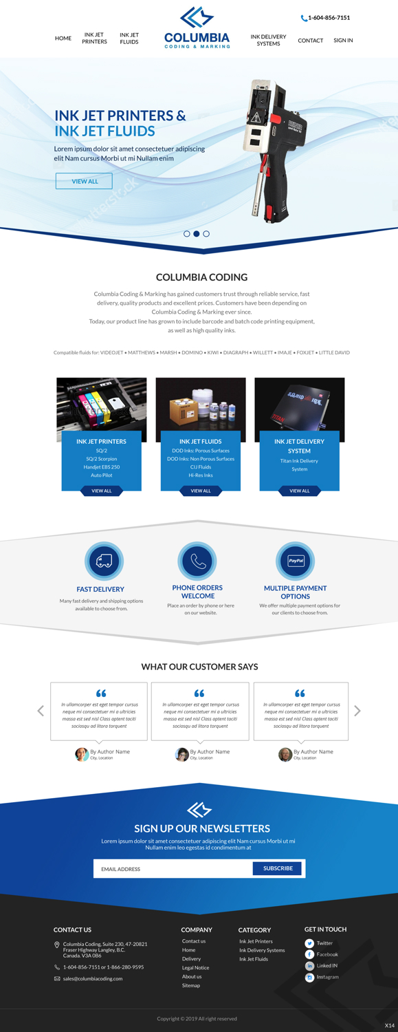 Web Design by pb for Columbia Coding & Marking | Design #20951474