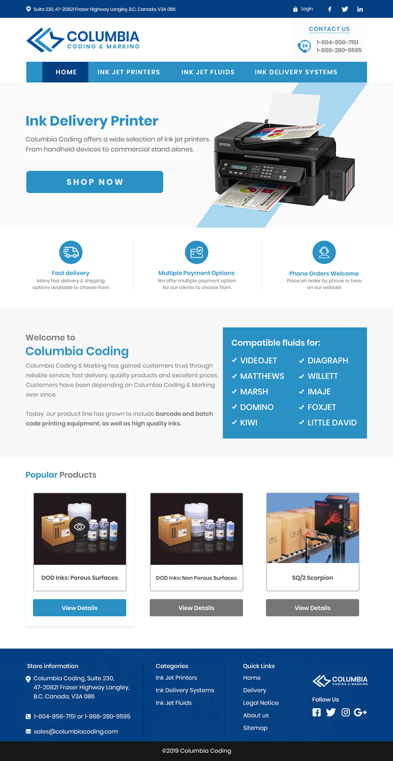 Web Design by Gexton for Columbia Coding & Marking | Design #20972161