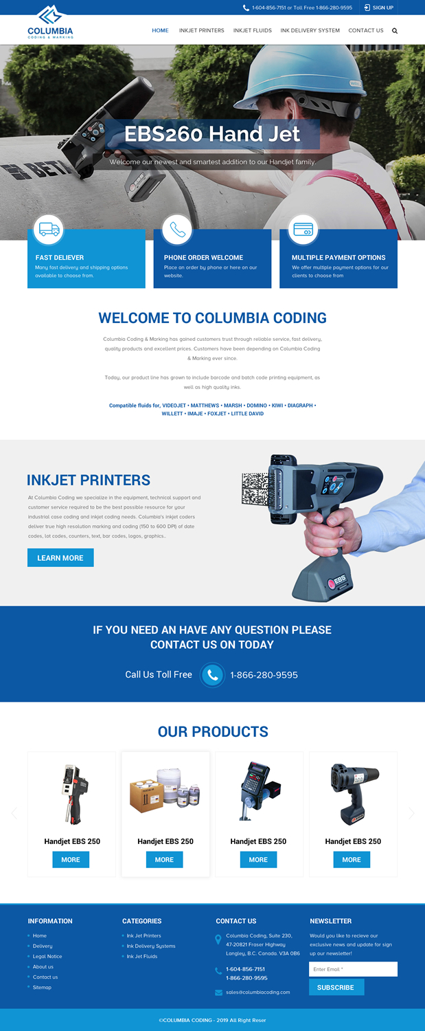 Diseño Web por rightway para Columbia Coding & Marking | Diseño #20951816