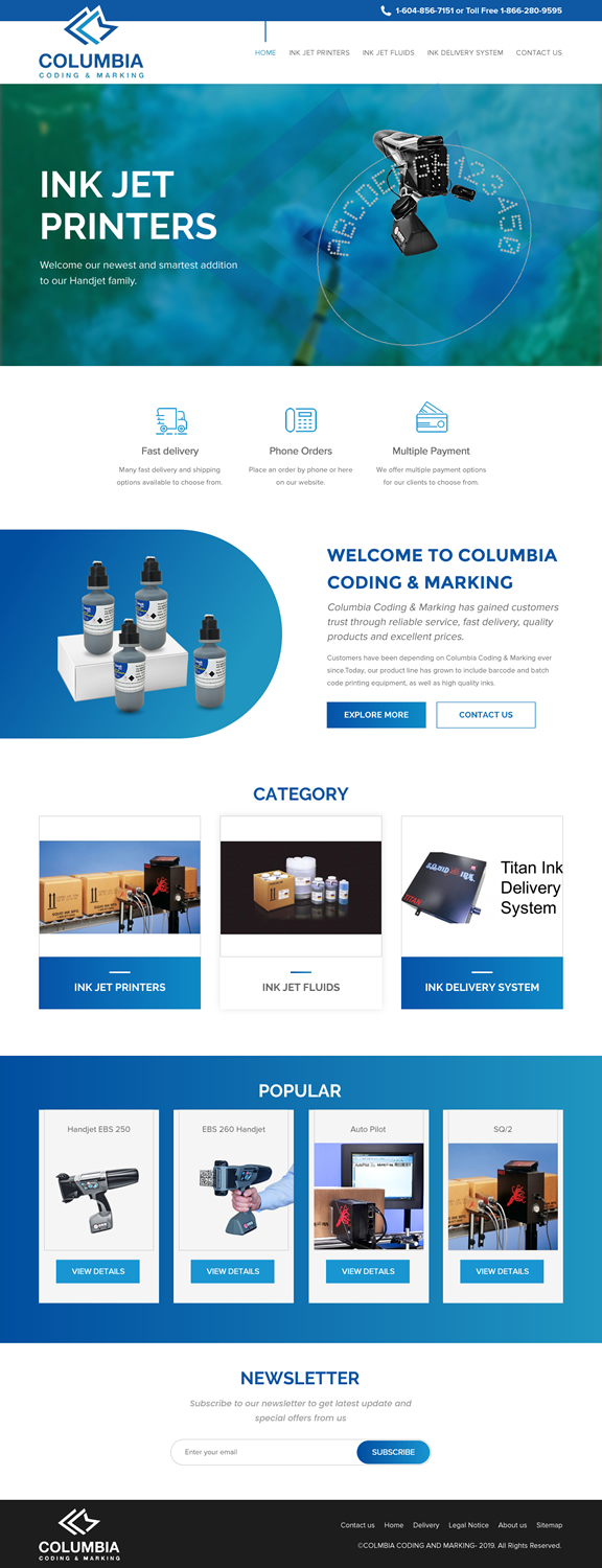 Web Design by rightway for Columbia Coding & Marking | Design #20975009