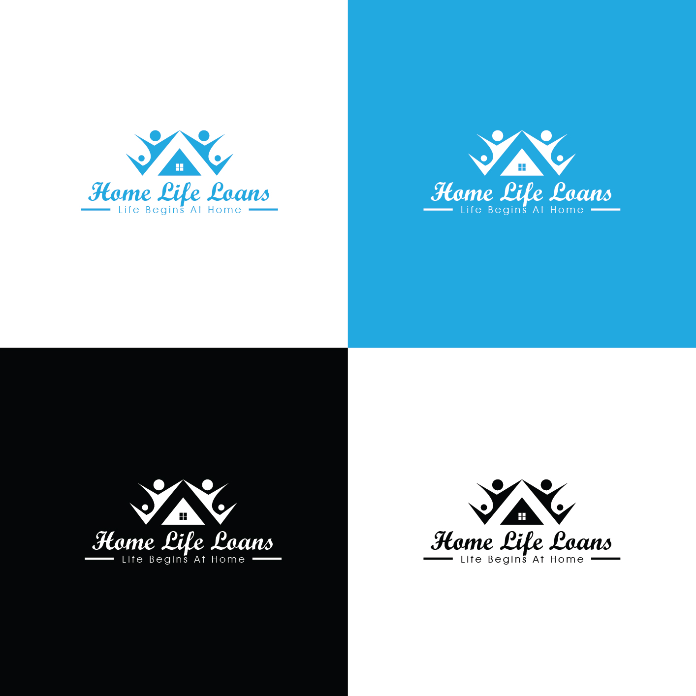 Modern, Elegant, Mortgage Brokerage Logo Design for HOME LIFE LOANS by